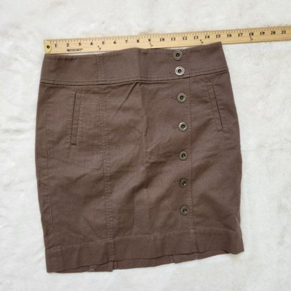 Ann Tylor Loft Brown Side Button Mini Skirt, size 4 - Picture 11 of 16